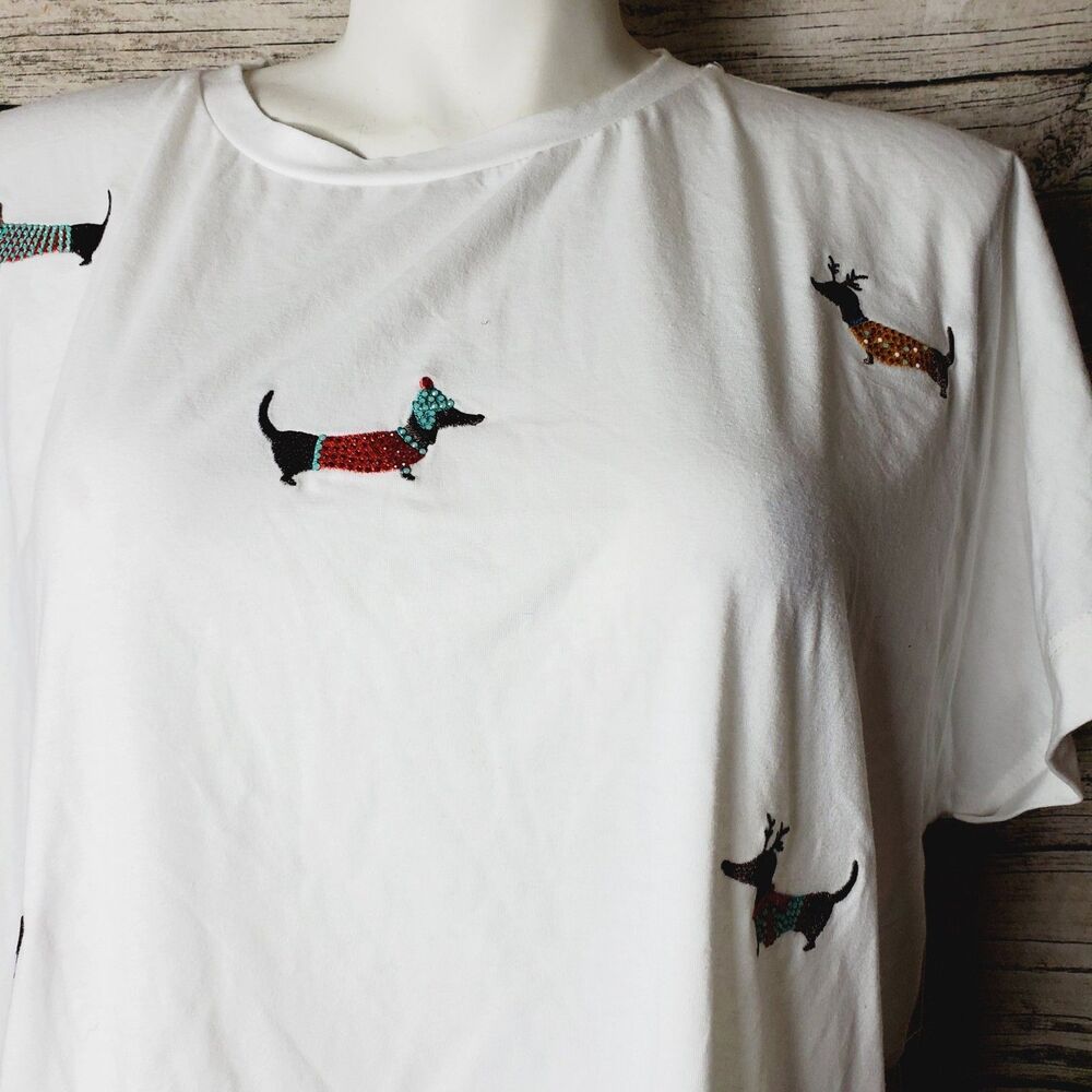 On 12th Dachshund Blouse Dog Print Size 3X - Picture 2 of 9